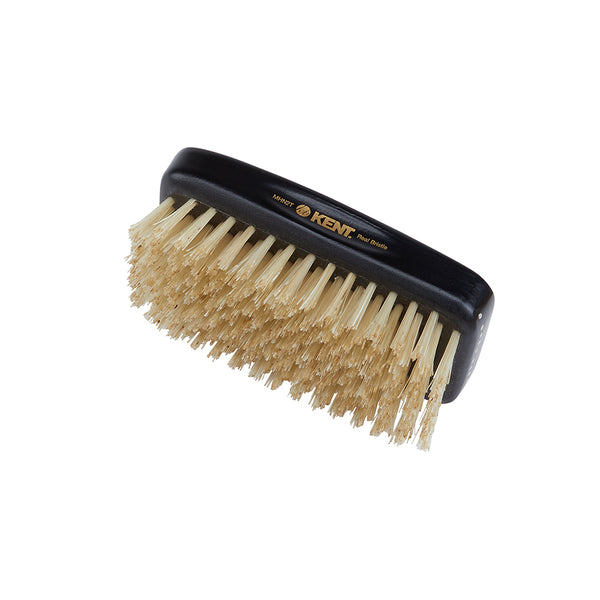 Kent Brushes Handmade Ebony Pure White Bristle Military Style Brush