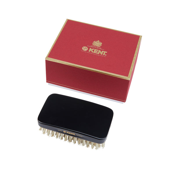 kent brushes Handmade Ebony Pure White Bristle Military Style Brush