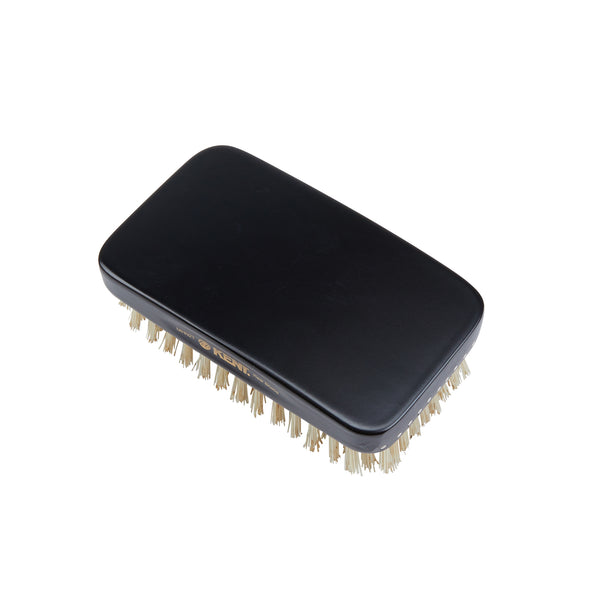 Kent Brushes Handmade Ebony Pure White Bristle Military Style Brush