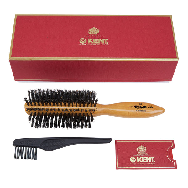 Kent Brushes Handmade Satinwood Pure Bristle Half Round Hairbrush