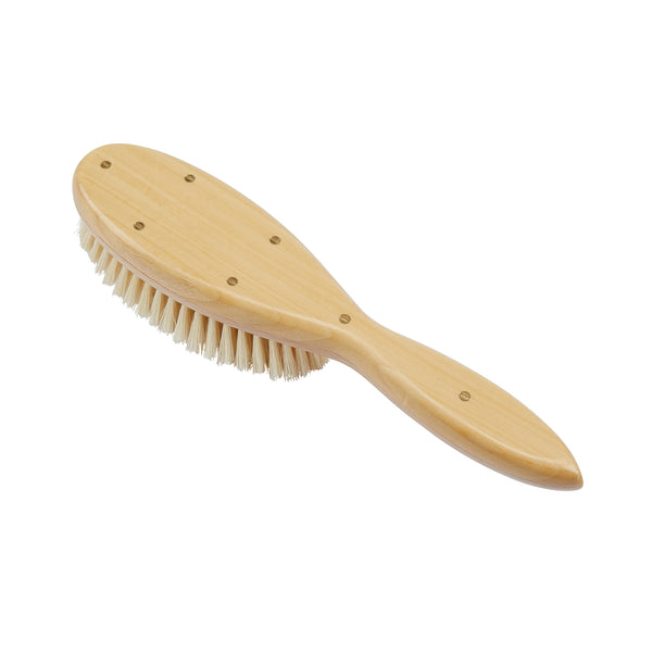 Kent Brushes Handmade Satinwood Pure Soft White Bristle Oval Hairbrush