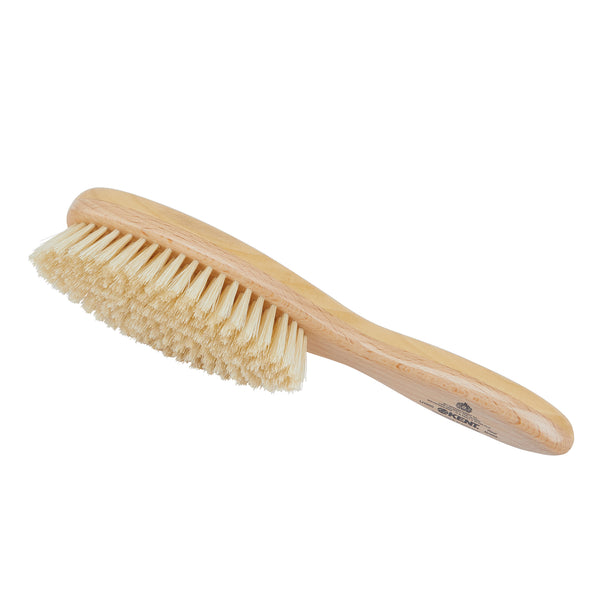 Kent Brushes Handmade Satinwood Pure Soft White Bristle Oval Hairbrush