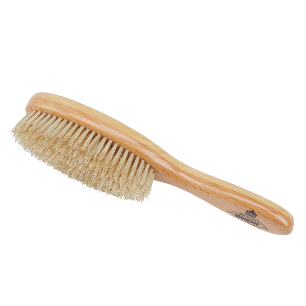 Kent Brushes Handmade Satinwood Pure White Bristle Oval Hairbrush