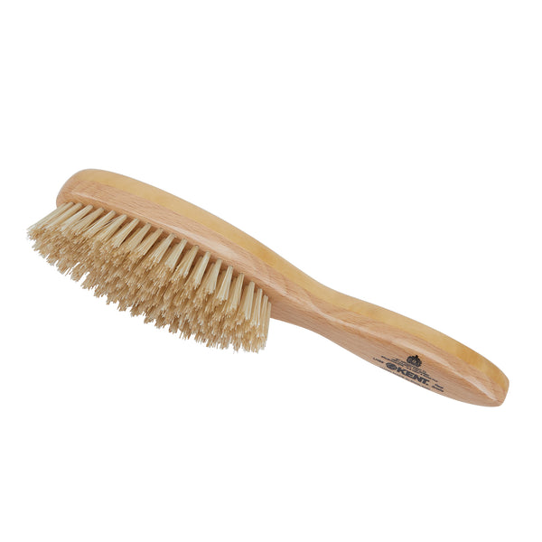 Kent Brushes Handmade Satinwood Pure White Bristle Oval Hairbrush