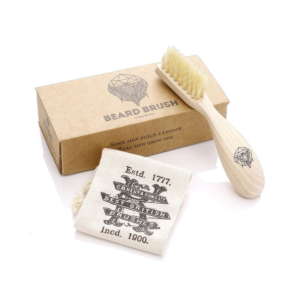 kent brushes Wooden Left Handed Beard Brush
