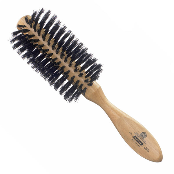 kent brushes Ladies Finest Cherrywood Pure Black Bristle Half Round Brush