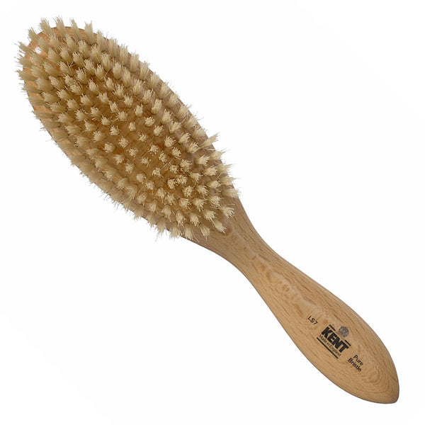 kent brushes Ladies Finest Satinwood Pure White Bristle Oval Brush