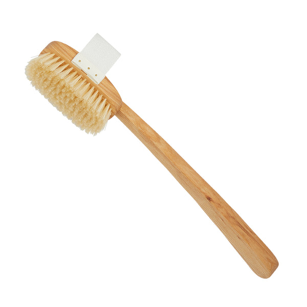 kent brushes Luxury Ash Pure White Bristle Bath Brush with Detachable Head