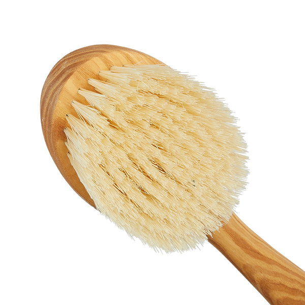 Kent Brushes Luxury Ash Pure White Bristle Bath Brush With Fixed Head