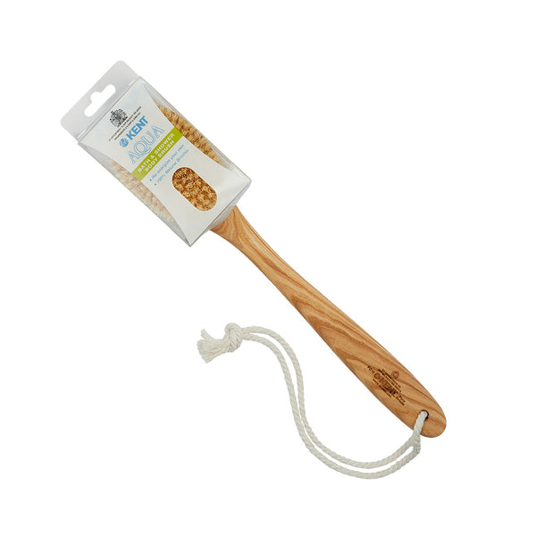 Kent Brushes Luxury Ash Pure White Bristle Bath Brush With Fixed Head