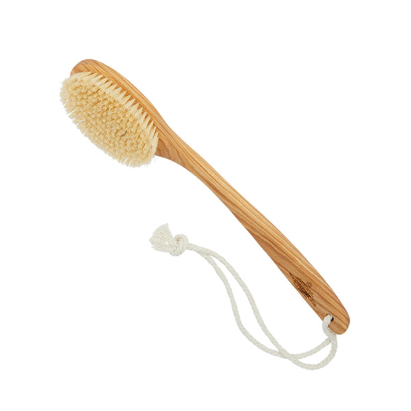 kent brushes Luxury Ash Pure White Bristle Bath Brush with Fixed Head