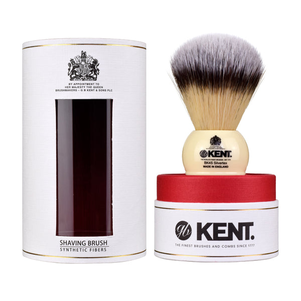 Kent Brushes Medium Synthetic Ivory White Shaving Brush