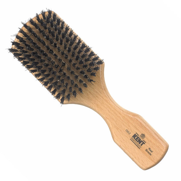 kent brushes Mens Finest Beechwood Pure Black Bristle Rectangular Club Brush