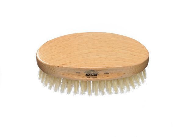 kent brushes Mens Finest Beechwood Pure White Bristle Oval Brush