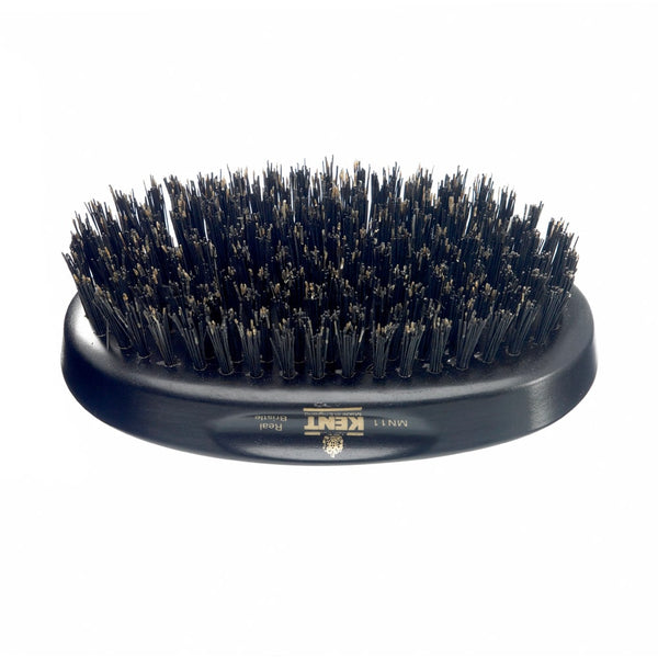 Kent Brushes Mens Finest Ebony Pure Black Bristle Oval Brush