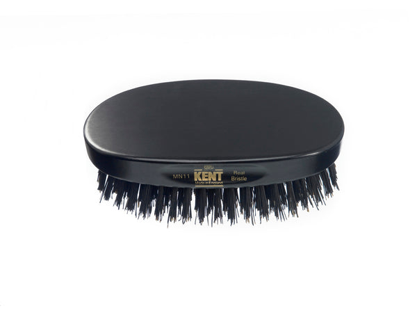 kent brushes Mens Finest Ebony Pure Black Bristle Oval Brush