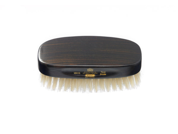 kent brushes Mens Finest Ebony Pure White Bristle Rectangular Brush