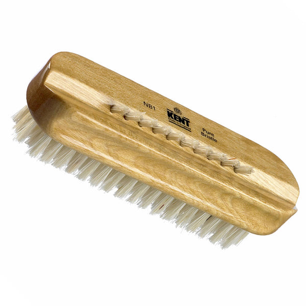 kent brushes Satinwood Pure White Bristle Extra Row Nail Brush