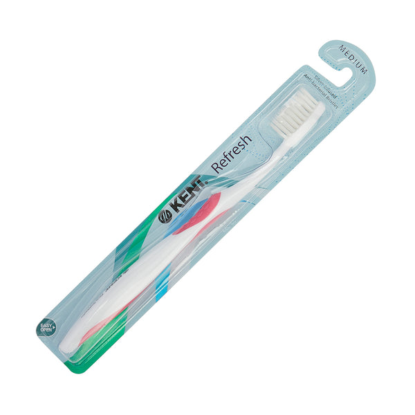 Kent Brushes Silver-infused Medium Toothbrush In Red