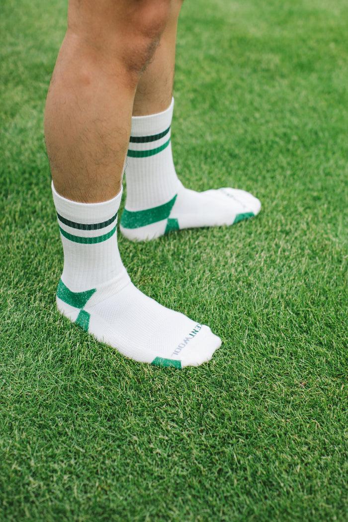 Kentwool Men's Retro Crew Green Stripe