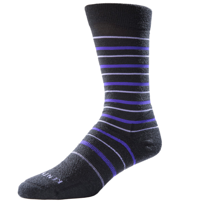 Kentwool Striped Dress Socks - Closeout Blue And Orange