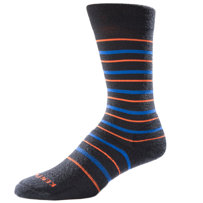 kentwool Striped Dress Socks - Closeout Blue and Orange