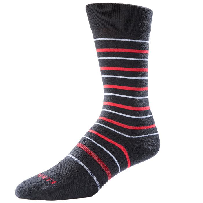 kentwool Striped Dress Socks - Closeout Red and White