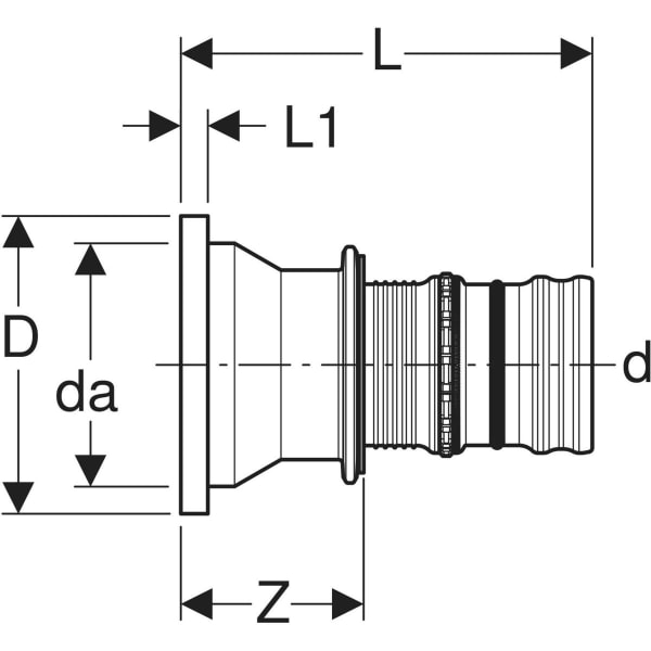 Keramag Flanged Stub With Pressing Nipple For Geberit Mepla Loose Flanges PN 6 And PN 10/16
