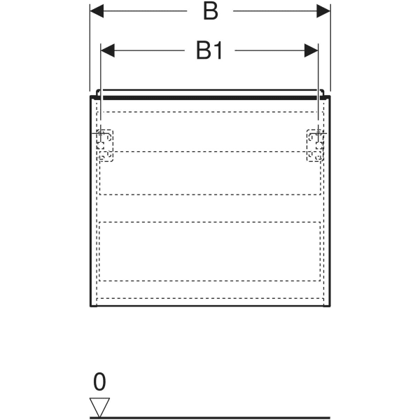 Keramag Geberit Acanto Cabinet For Washbasin With One Drawer And One Internal Drawer Small Projection
