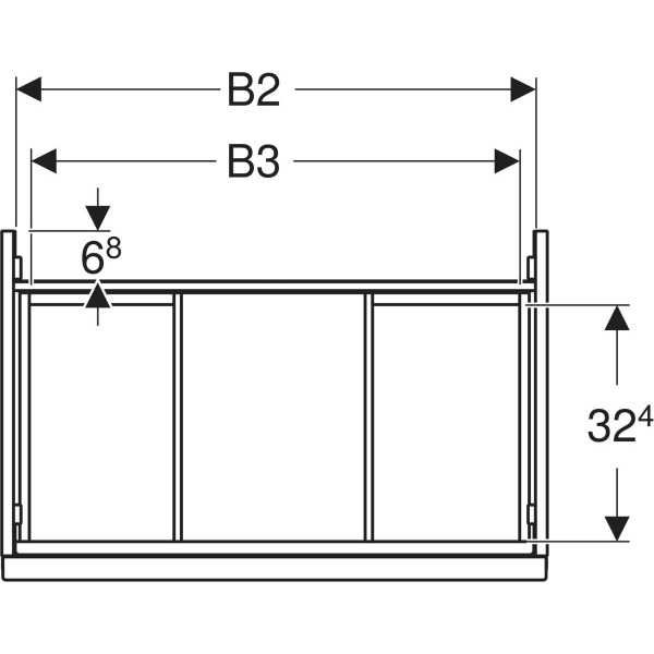 Keramag Geberit Acanto Cabinet For Washbasin With One Drawer And One Internal Drawer