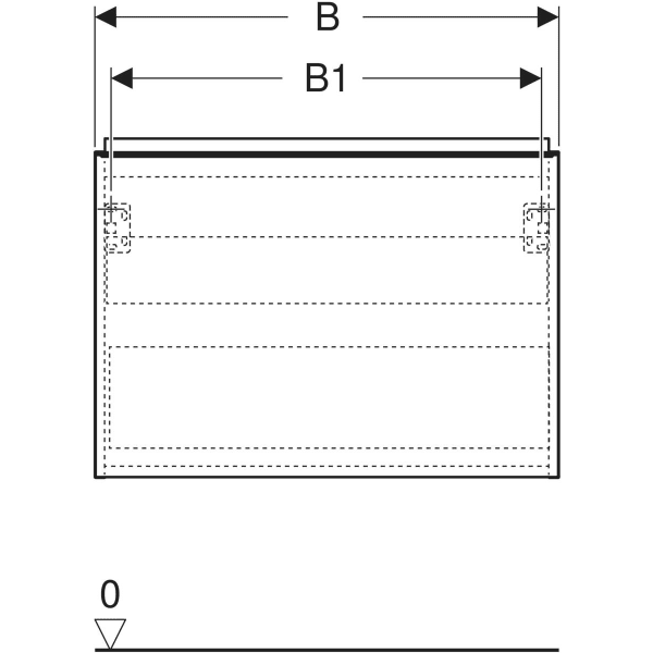 Keramag Geberit Acanto Cabinet For Washbasin With One Drawer And One Internal Drawer