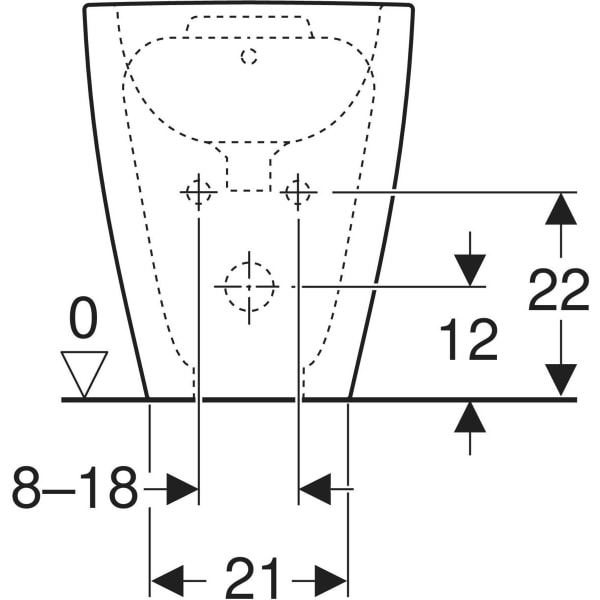Keramag Geberit Acanto Floor-standing Bidet Back-to-wall Shrouded