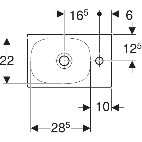 Keramag Geberit Acanto Handrinse Basin Right Tap Hole