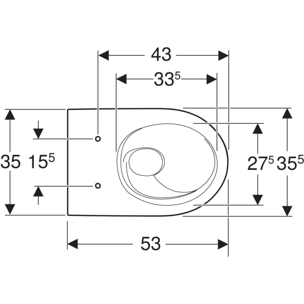 Keramag Geberit Acanto Wall-hung WC Washdown Shrouded TurboFlush