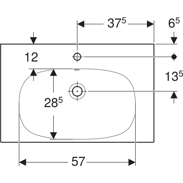 Keramag Geberit Acanto Washbasin Small Projection With Shelf Surface