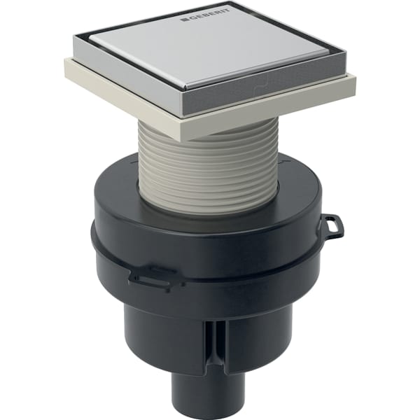 keramag Geberit Aquorea floor drain with top piece made of PP d50 tile-bearing grating 10 x 10 cm