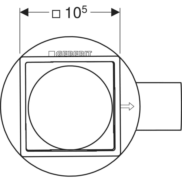 Keramag Geberit Aquorea Floor Drain Without Slotted Grating 10 X 10 Cm
