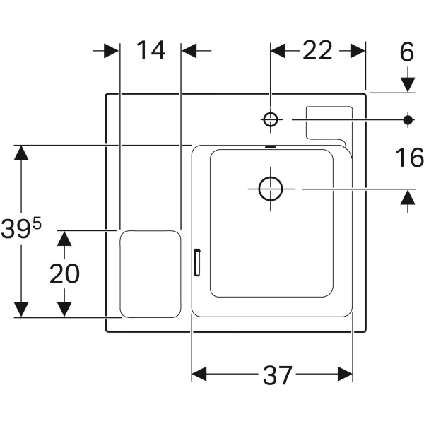 Keramag Geberit Bambini Washbasin With Recessed Sponge Tray