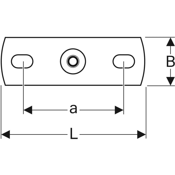 Keramag Geberit Base Plate Rectangular Two-hole With Threaded Socket M10 / G 1/2"