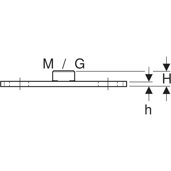 Keramag Geberit Base Plate Rectangular Two-hole With Threaded Socket M10 / G 1/2"