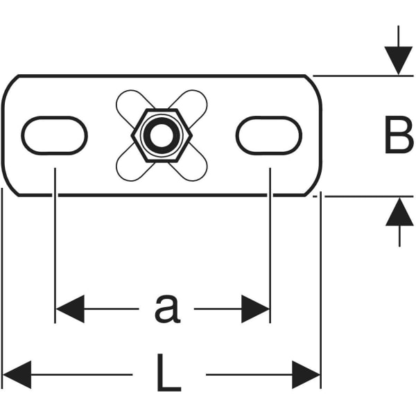 Keramag Geberit Base Plate Rectangular Two-hole With Threaded Socket M8 / M10