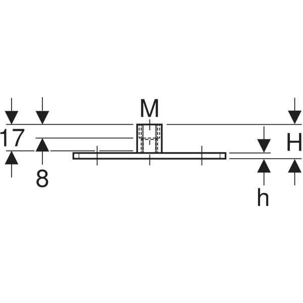 Keramag Geberit Base Plate Rectangular Two-hole With Threaded Socket M8 / M10