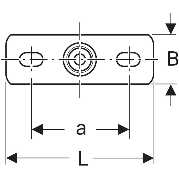 Keramag Geberit Base Plate Rectangular Two-hole With Threaded Socket G