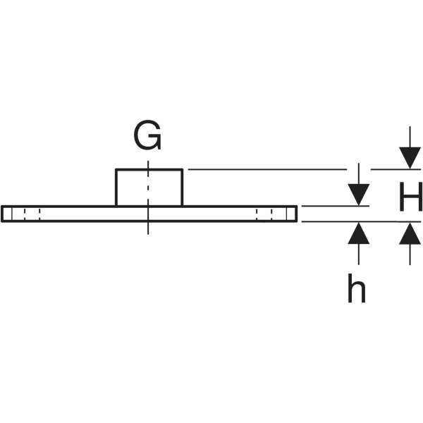Keramag Geberit Base Plate Rectangular Two-hole With Threaded Socket G