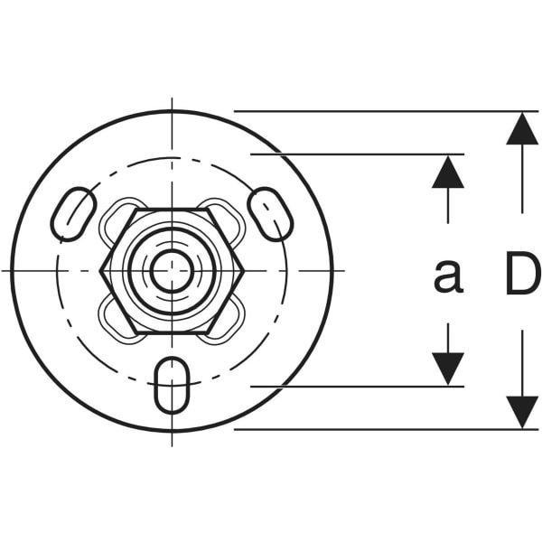 Keramag Geberit Base Plate Round Three-hole With Threaded Socket G 1/2"