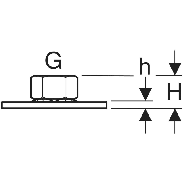 Keramag Geberit Base Plate Round Three-hole With Threaded Socket G 1/2"