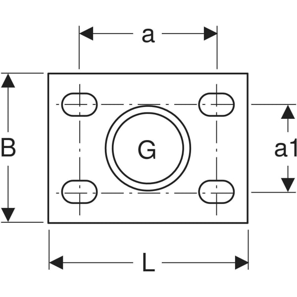 Keramag Geberit Base Plate Square Four-hole With Threaded Socket G