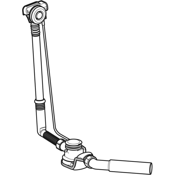 Keramag Geberit Bathtub Drain With Push Actuation PushControl D52 Height 60 Cm With Ready-to-fit-set And Connection Bend