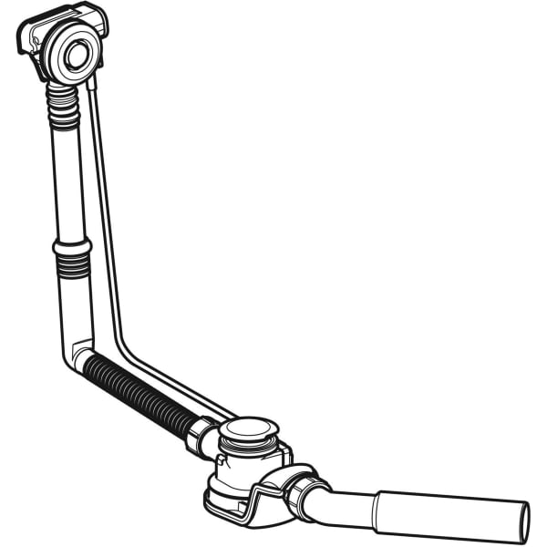 Keramag Geberit Bathtub Drain With Push Actuation PushControl D52 Length 50 Cm With Ready-to-fit-set And Connection Bend