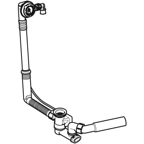 Keramag Geberit Bathtub Drain With Turn Handle And Inlet D52 Length 26 Cm